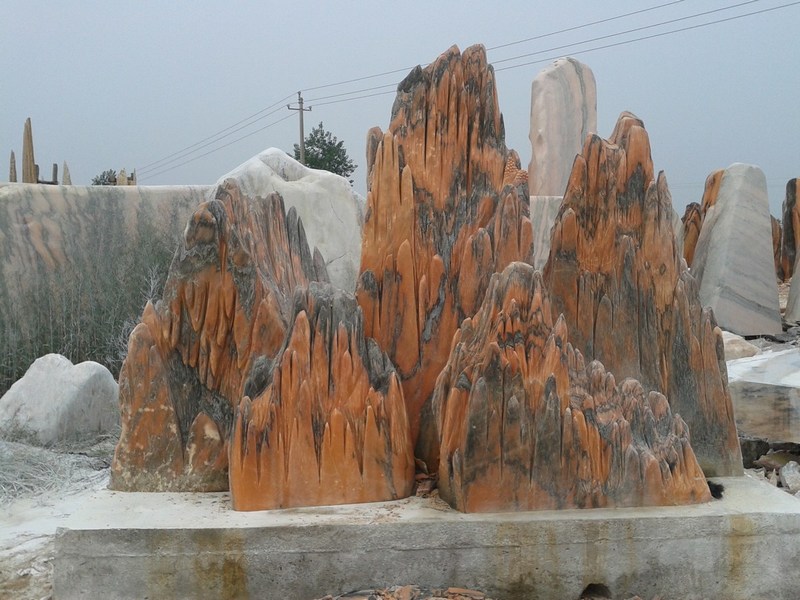 河南晚霞红假山石